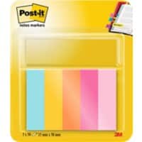 Post-it Notes Markers Indexen Blauw, geel, oranje, roze 5 blokken van 50 vel
