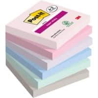 Post-it Super Sticky Notes 76 x 76 mm Soulful Kleurencollectie 90 Vellen Voordeelpak 4 blokken + 2 GRATIS