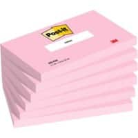 Post-it Post-it Notes Gekleurde memoblaadjes 127 x 76 mm Blanco Roze 655-PNK 100 6 Stuks à 100 Vellen