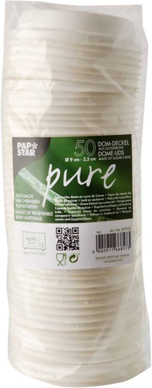 PAPSTAR Wegwerpdeksel Suikerriet Wit 50 Stuks