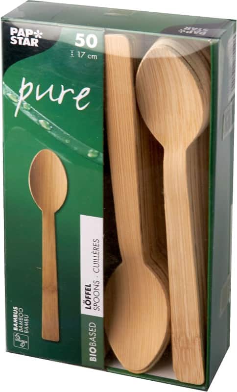 PAPSTAR pure Lepel Bamboe Crème 88029 50 Stuks