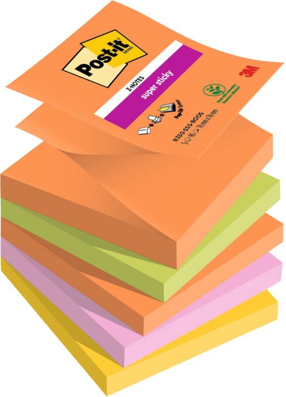 Z-Notes Post-it Boost Assortiment 90 Feuilles Paquet de 5