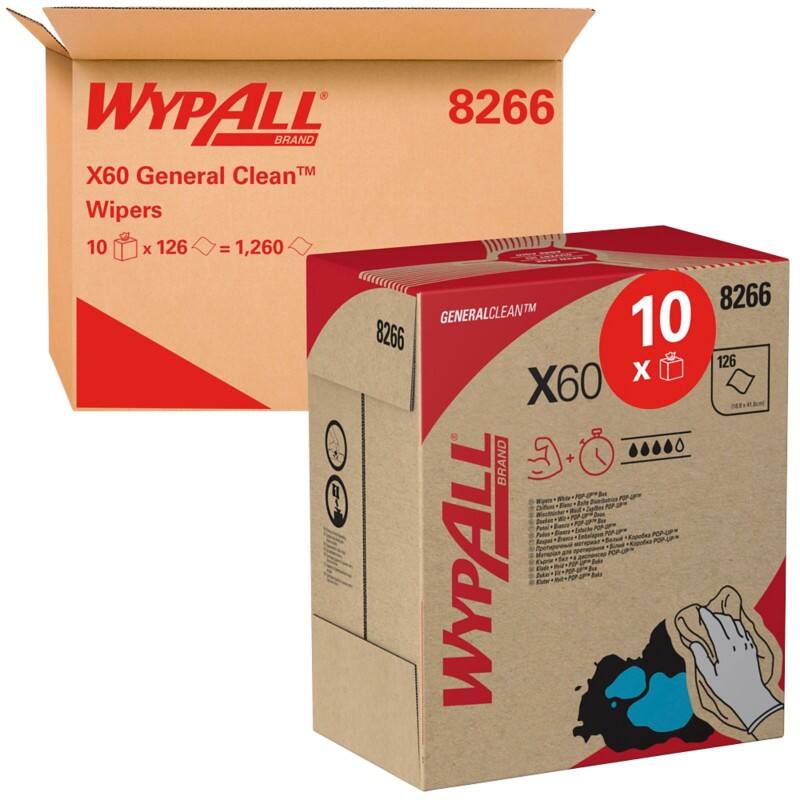 WYPALL Schoonmaakdoek C-vouw Wit 1-laags 8266 10 Stuks à 126 Vellen