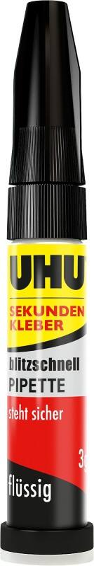 UHU Superlijm Instantly Pipette Control Transparant 45570 3 g