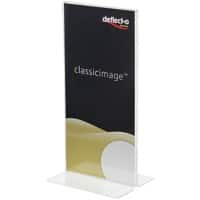 Porte-visuel Deflecto DL En forme de T 10 (l) x 8 (p) x 21,5 (h) cm Transparent