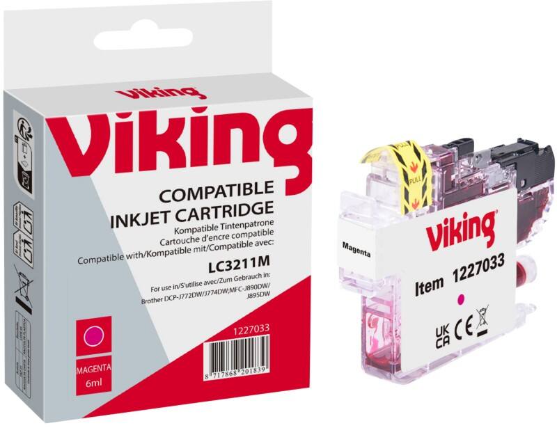 Cartouche jet d'encre Viking LC3211 Compatible Brother Magenta