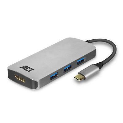Adaptateur ACT multiport USB-C vers HDMI 4K, hub USB et PD Pass Through