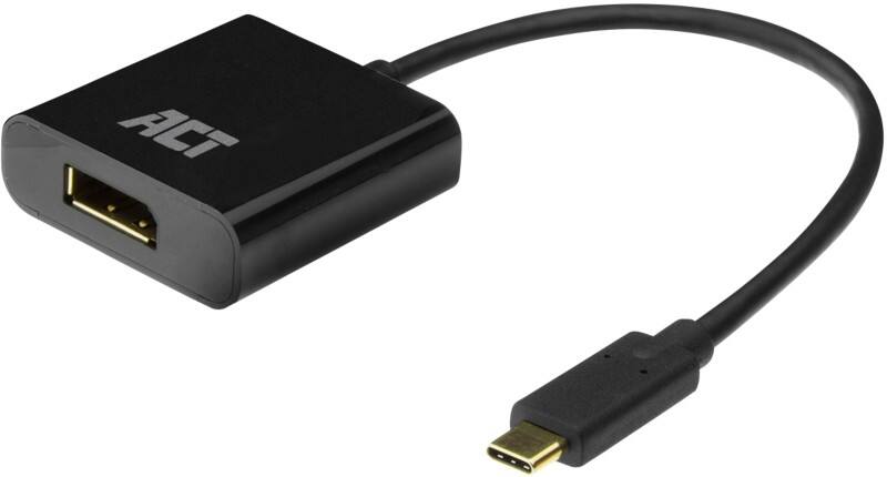 ACT USB-C-adapter USB-C Male DisplayPort Female Zwart