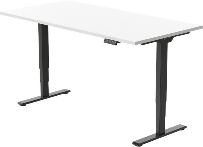 Bureau assis-debout euroseats Rectangulaire T-Pied 1400 (L) x 800 (P) x 1275 (H) mm Métal, plastique