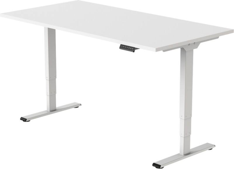 Bureau assis-debout euroseats Sit-stand Rectangulaire T-Pied 1400 (L) x 800 (P) x 1275 (H) mm Métal, plastique