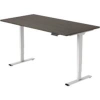 euroseats Zit-sta Hoogteverstelbaar Zit-sta-bureau Rechthoekig Eiken Kunststof, metaal Wit T-Voet 1.600 x 800 mm