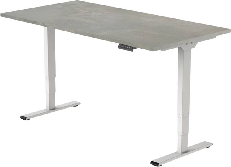Bureau assis-debout euroseats Sit-stand Rectangulaire Béton T-Pied 1600 (L) x 800 (P) x 1275 (H) mm Métal, plastique