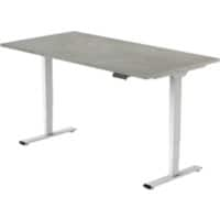 Bureau assis-debout euroseats Blanc, gris 1 600 x 800 x 625 - 1 275 mm