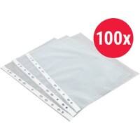 Pochettes perforées Niceday A4 Relief Transparent 40 microns PP (Polypropylène) Au-Dessus 11 Perforations 100 Unités