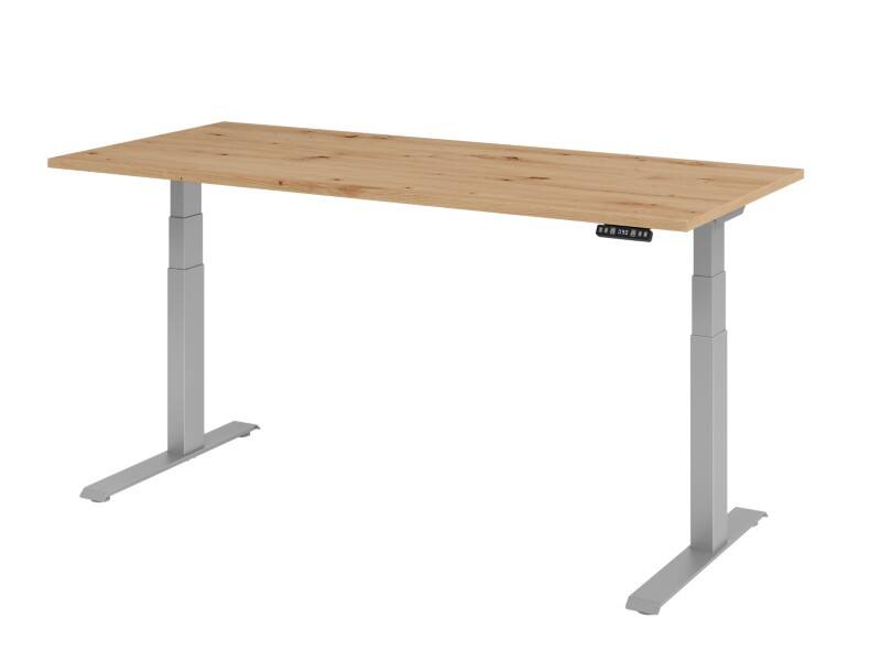 Bureau assis-debout Hammerbacher VXDKB Hauteur ajustable électriquement Chêne C-Pied 1800 (L) x 800 (P) x 1290 (H) mm Acier, Aggloméré