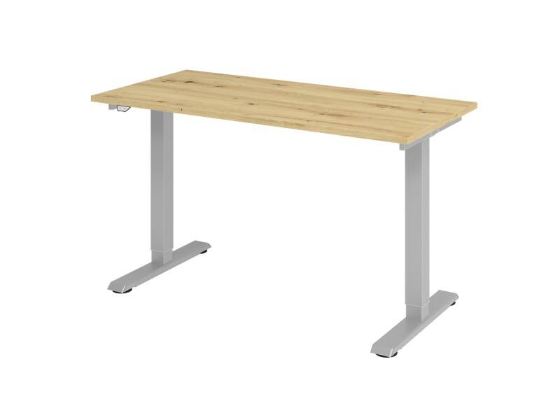 Hammerbacher VXMST Elektrisch hoogteverstelbaar Zit-sta-bureau Eiken T-Voet 1,400 (B) x 672 (D) x 1,200 (H) mm Spaanplaat, Staal