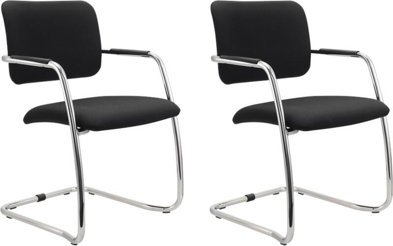 Hammerbacher Bureaustoel Stof Vaste armleuning Zwart 120 kg VSBP2 560 x 590 x 810 mm 2 Stuks