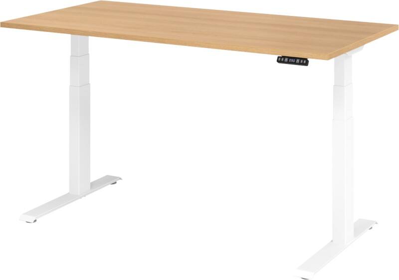 Hammerbacher VXDKB Elektrisch hoogteverstelbaar Zit-sta-bureau Eiken C-Voet 1.600 (B) x 800 (D) x 1.290 (H) mm Spaanplaat, Staal