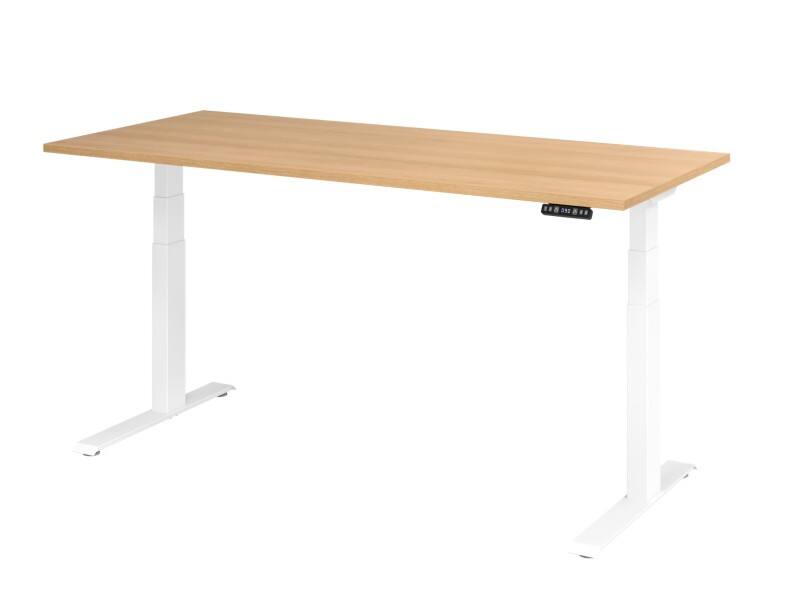 Bureau assis-debout Hammerbacher VXDKB Hauteur ajustable électriquement Chêne C-Pied 1800 (L) x 800 (P) x 1290 (H) mm Acier, Aggloméré