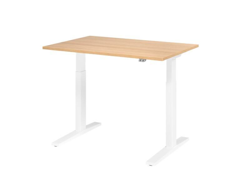 Bureau assis-debout Hammerbacher VXMKA Hauteur ajustable électriquement Chêne C-Pied 1200 (L) x 800 (P) x 1200 (H) mm Acier, Aggloméré