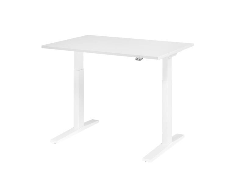 Bureau assis-debout Hammerbacher VXMKA Hauteur ajustable électriquement Blanc C-Pied 1200 (L) x 800 (P) x 1200 (H) mm Acier, Aggloméré