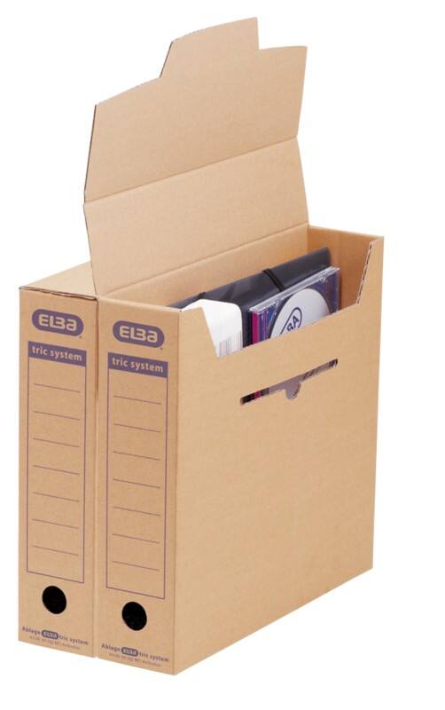 Boîte d'archivage ELBA Tric Brun 7,6 x 31,4 x 33,9 cm Carton 12 Unités