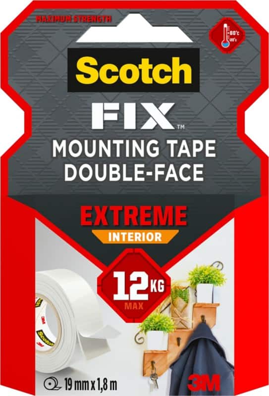 Scotch-Fix Extreme Interior Montagetape Wit 19 mm x 1,8 m