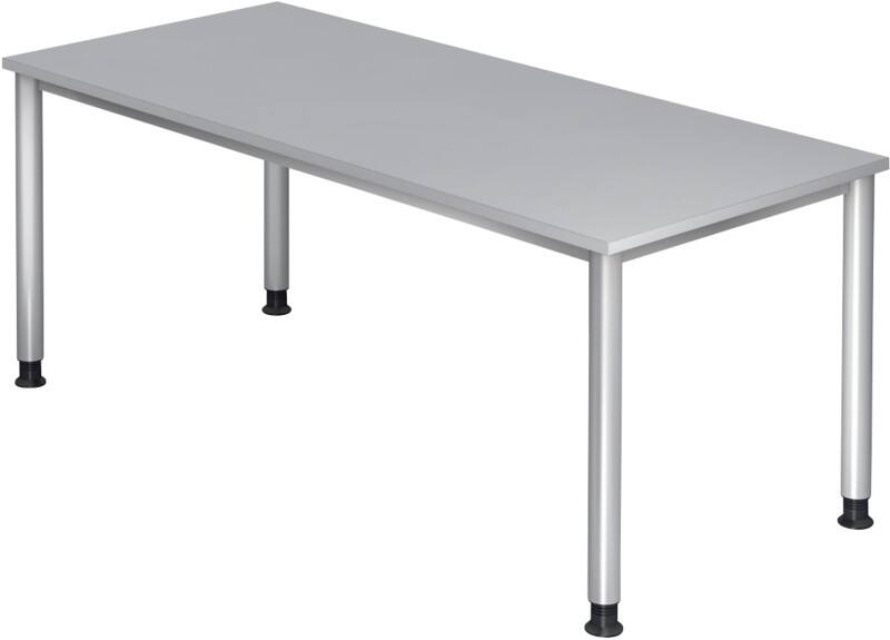 Bureau Hammerbacher H-Serie VHS Hauteur ajustable Gris 4 pieds métalliques 1800 (L) x 800 (P) x 810 (H) mm Acier, Aggloméré