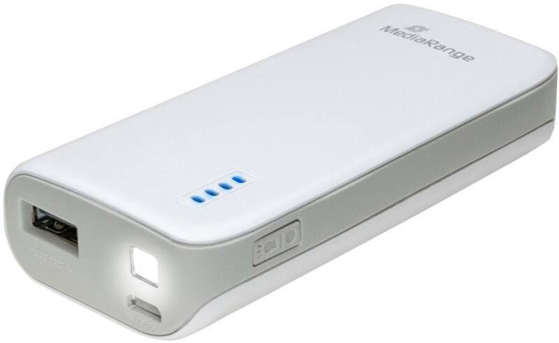 Batterie externe MediaRange MR751 5 600 mAh Blanc, gris