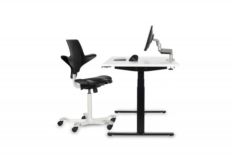 BakkerElkhuizen Work and Move Elektrisch Hoogteverstelbaar Zit-sta-bureau Rechthoekig Wit H-Frame 1.600 (B) x 800 (D) x 1.260 (H) mm Kunststof, spaanplaat, staal