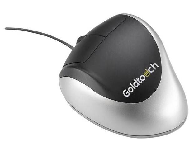 Souris filaire BakkerElkhuizen Goldtouch BNEGTEML Avec fil Argenté, noir Adapté pour les gauchers
