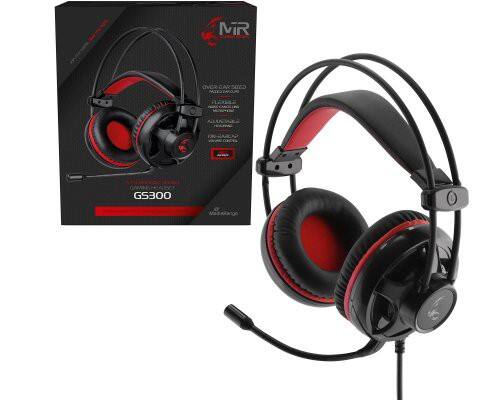 Casque audio MediaRange Avec fil Par dessus l'Oreille 3,5 mm Jack Microphone à réduction de bruit Avec Microphone Stéréo MRGS300 Noir, rouge