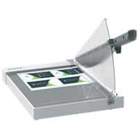 Leitz Precision Home Office Snijmachine 9019 A4 305 mm Stalen Snijblad Snijoppervlak van Gelamineerd Hout EdgeGlow Licht Grijs 10 Vel