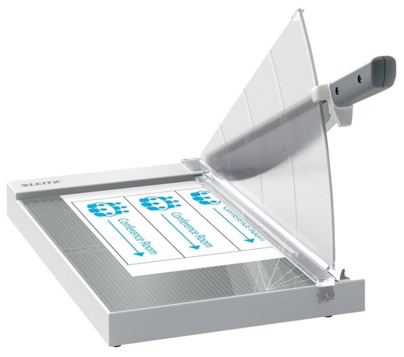 Leitz Precision Office Snijmachine 9021 A4+ 381 mm Stalen Snijblad Premium Snijoppervlak van Glas EdgeGlow Licht Grijs 15 Vel