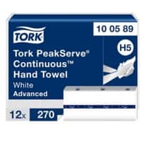 Tork Peakserve  Handdoek H5 Wit 1-laags 100589 12 Stuks à 270 Vellen 