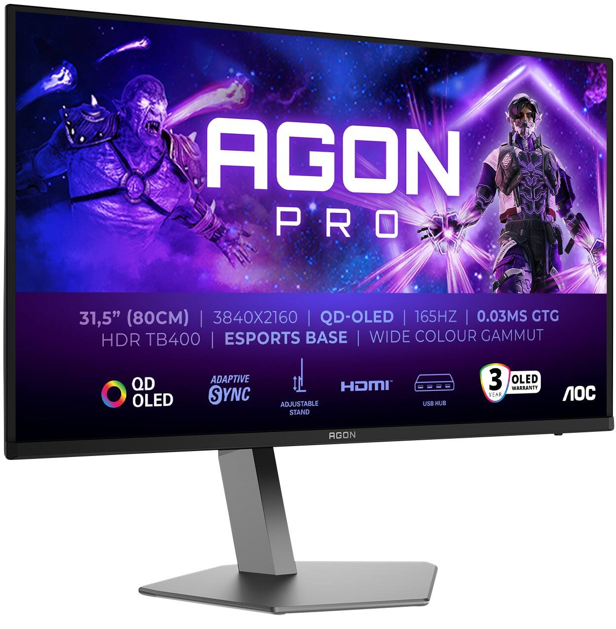 Moniteur AOC AGON PRO 80 cm (31,5") AG326UD Noir