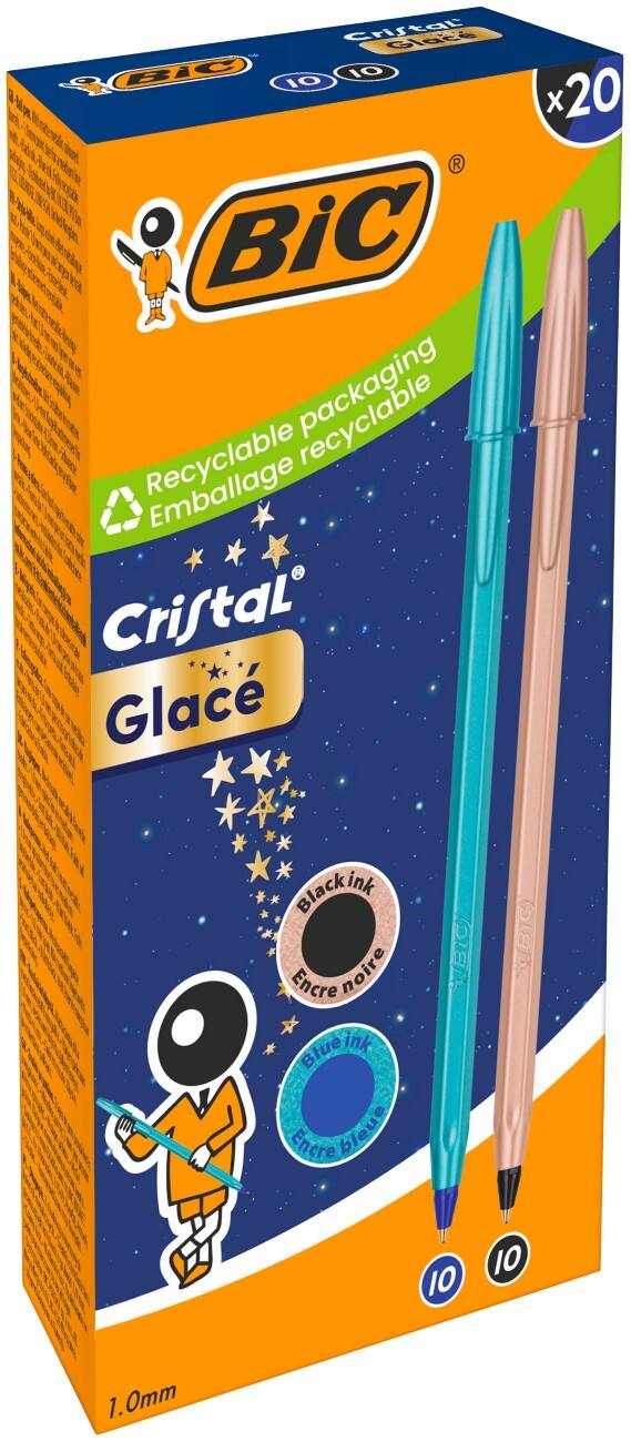 Stylo-bille BIC Assortiment 0,32 mm Moyen Bille Rechargeable 20 unités