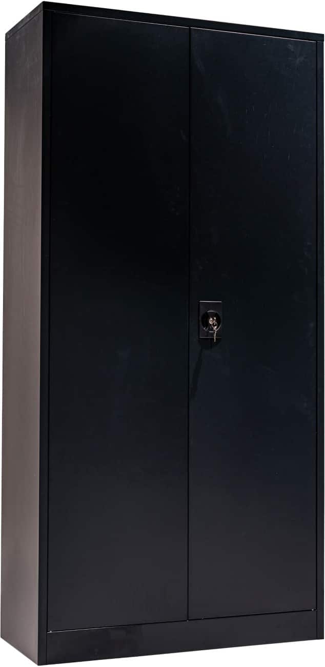 Armoire à portes battantes euroseats Métal 4 étagères 900 x 400 x 1850 mm Noir