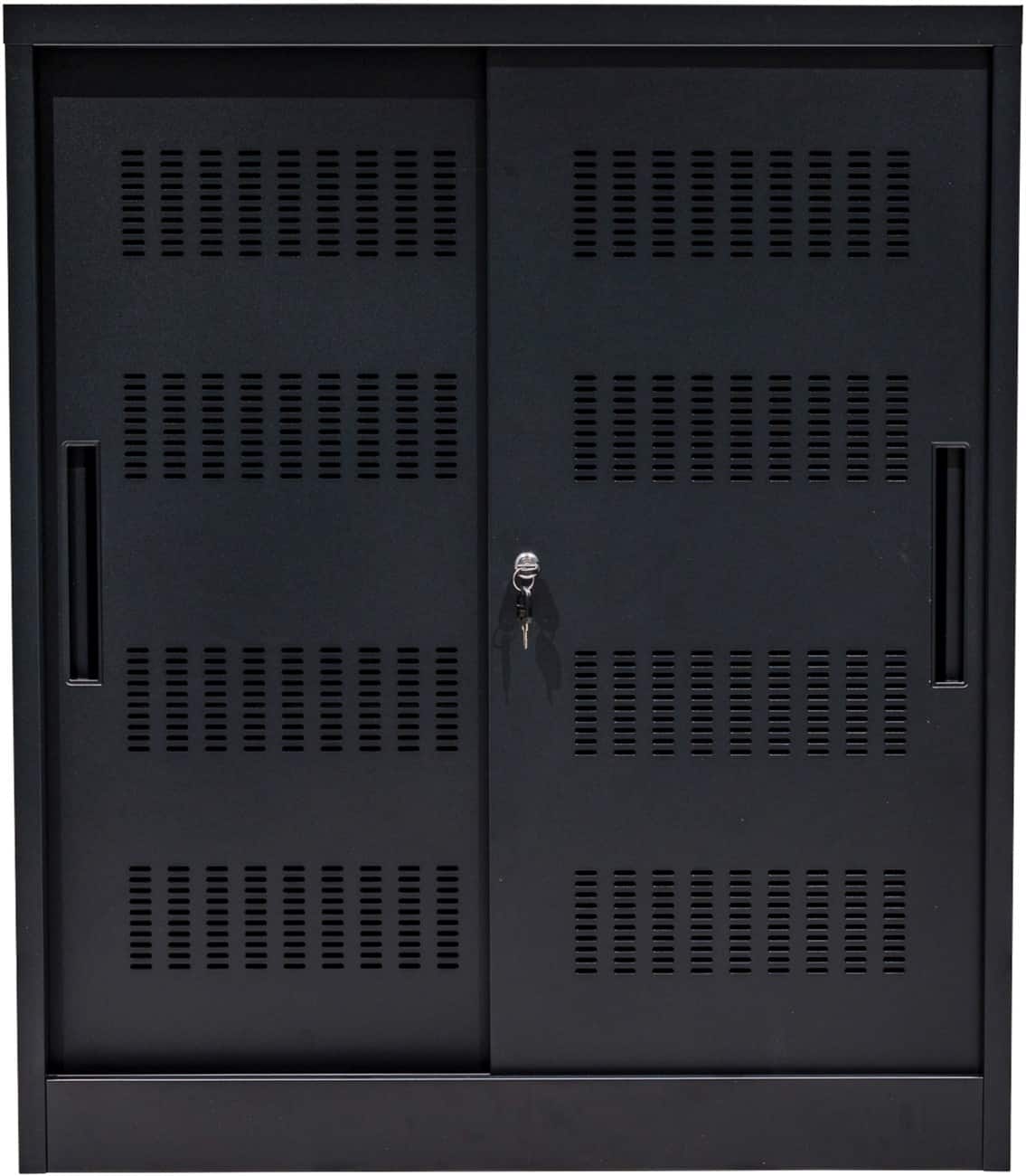 Armoire à portes coulissantes euroseats Métal 900 x 400 x 1050 mm Noir