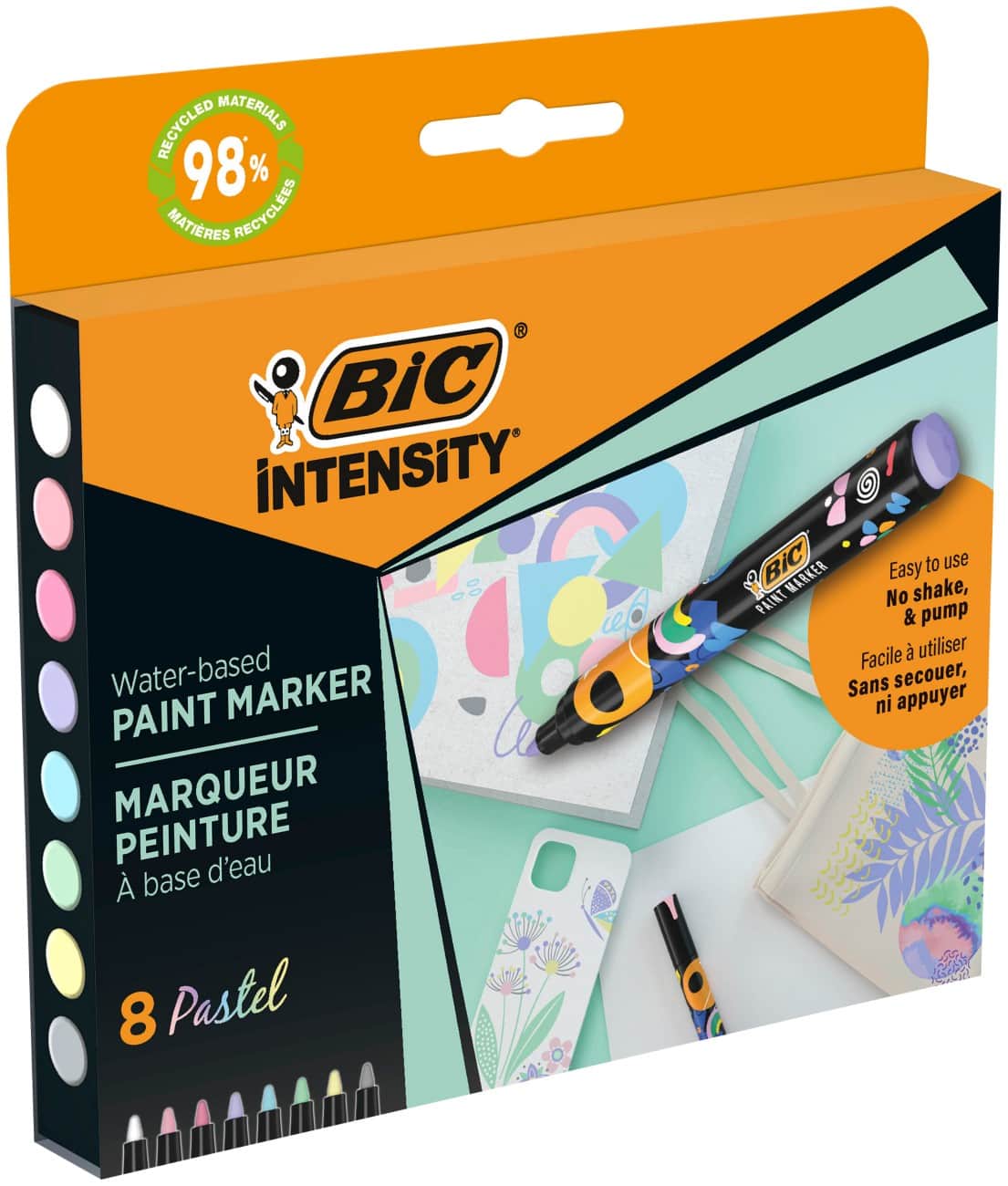 Marqueur peinture BIC Permanent Assortiment Moyen Conique 2,3 mm 8 unités