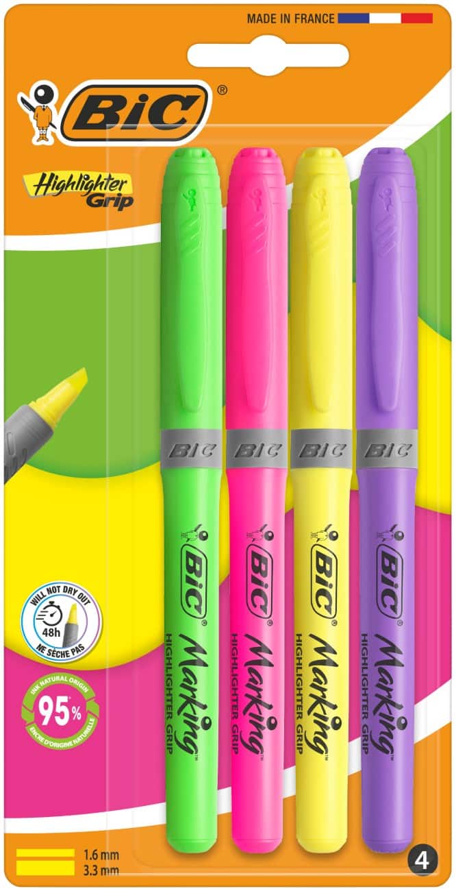 BIC Tekstmarker Kleurenassortiment Medium Beitelpunt 1,6 mm