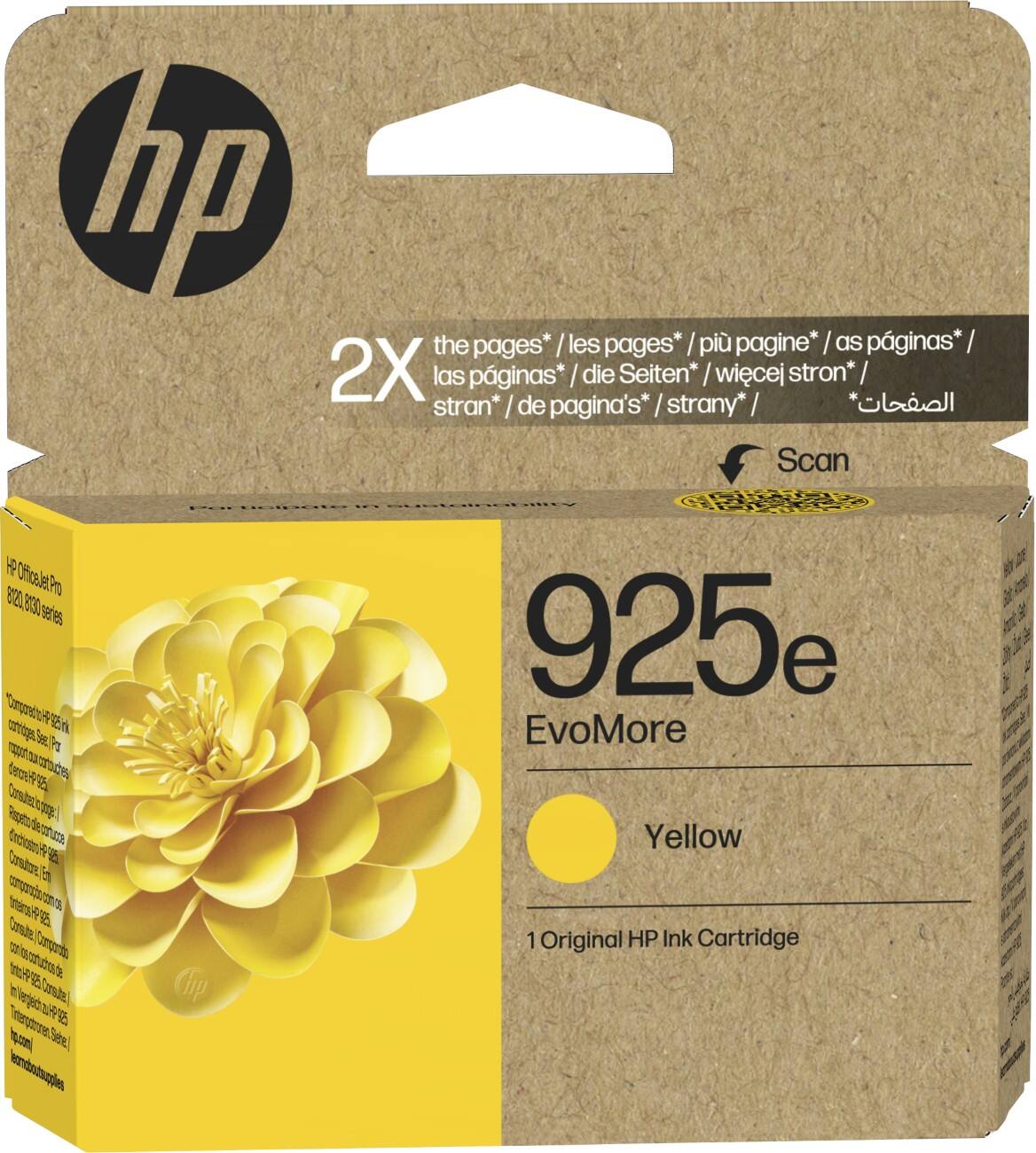 Cartouche jet d'encre HP D'origine 925e EvoMore Jaune Rendement élevé 800 pages 4K0W2PE