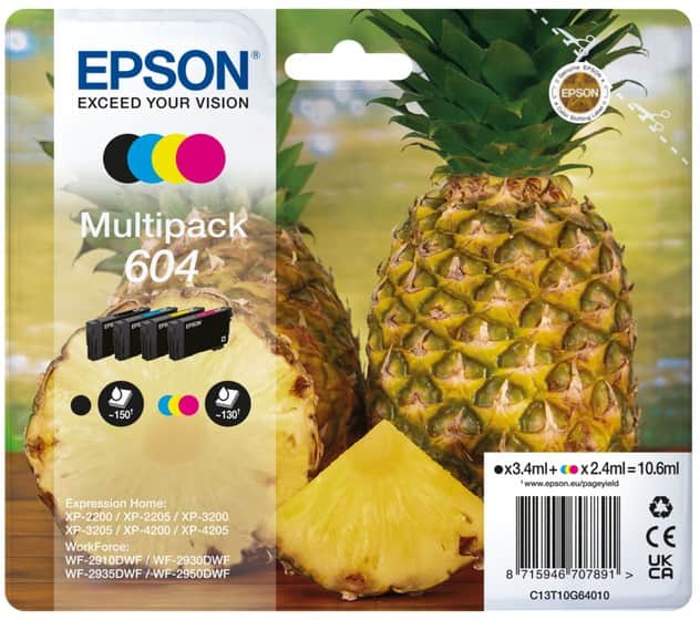 Cartouche jet d'encre Epson C13T10G64010 D'origine C13T10G64010 Noir, magenta, jaune, cyan 4 unités