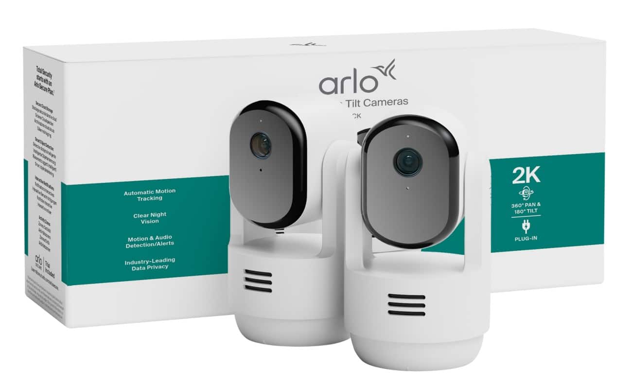 Arlo Essential 3 PTZ-beveiligingscamera voor binnenshuis 2K 2 camera’s Wit