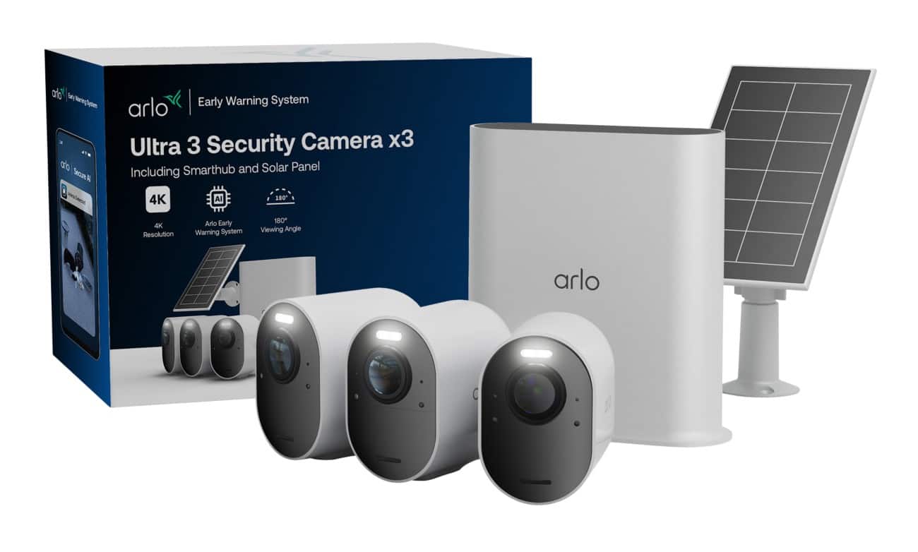 Caméra de vidéosurveillance Arlo Ultra 3 4K 3 unités Avec panneau solaire