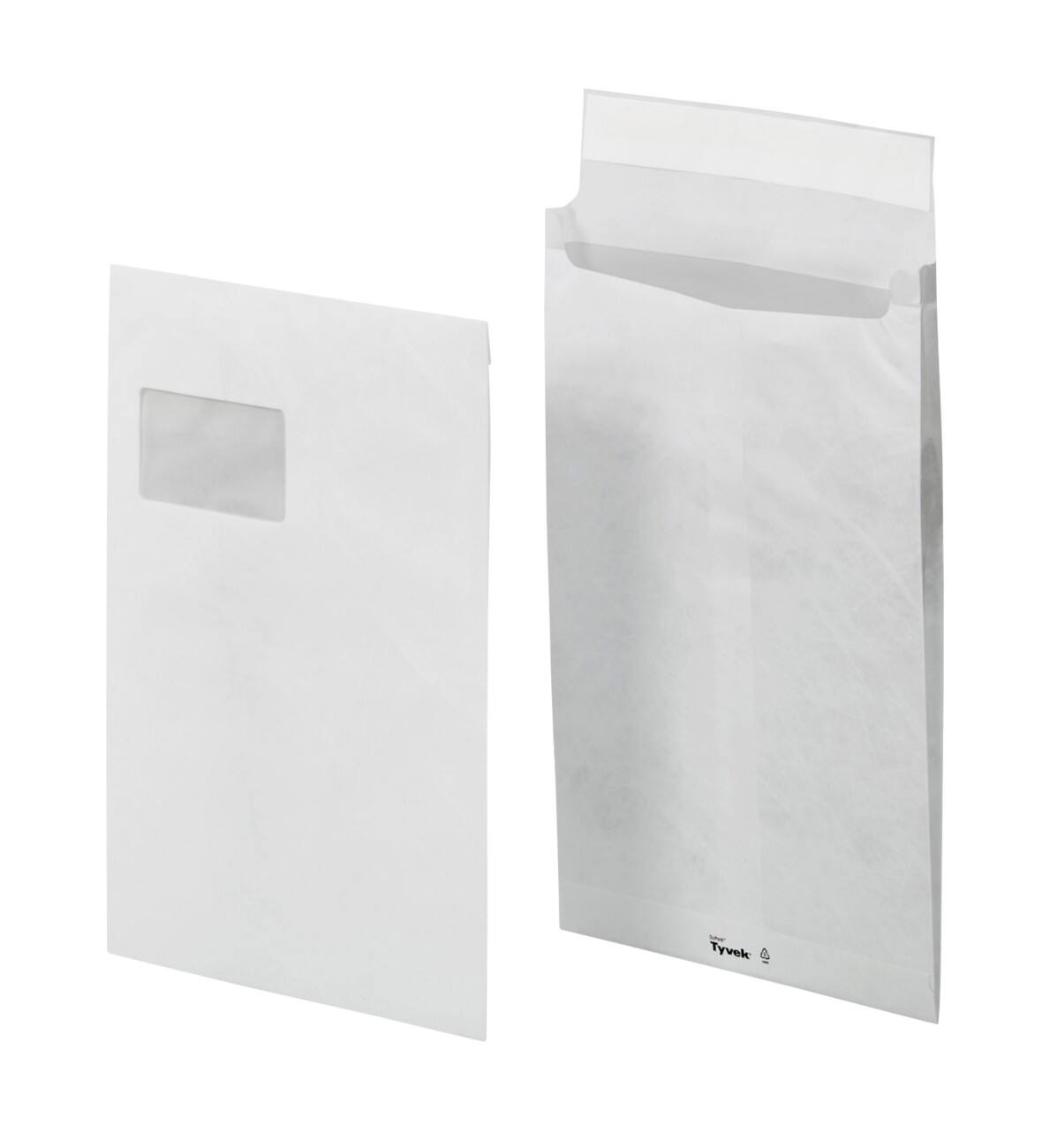 Tyvek C4 Zak-enveloppen Kleefstrip Wit 229 (B) x 324 (H) mm Met venster 100 Stuk