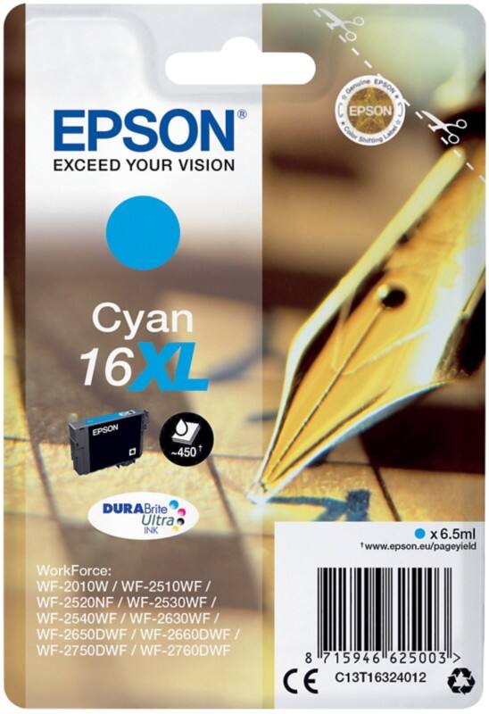 Epson 16XL Origineel Inktcartridge C13T16324012 Cyaan