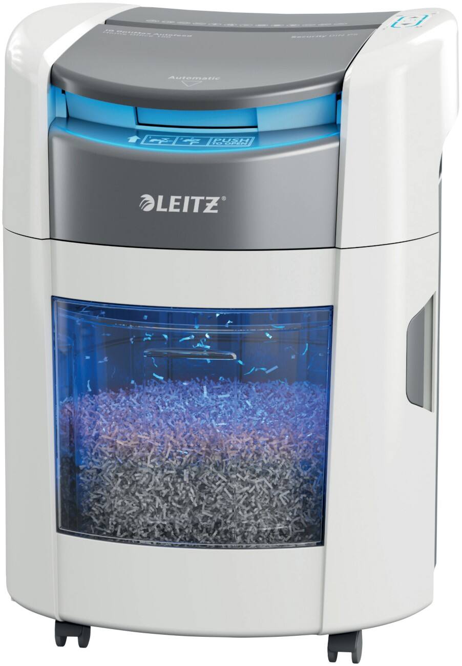 Leitz IQ Autofeed OptiMax Papierversnipperaar 165 Vellen Snippers Veiligheidsniveau P-4 15 liter