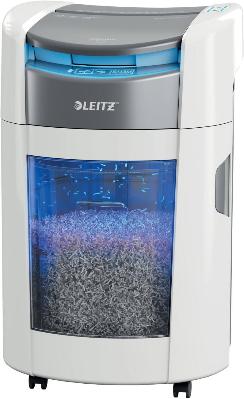 Leitz IQ Autofeed OptiMax Papierversnipperaar 220 Vellen Micro snippers Veiligheidsniveau P-5 21 liter