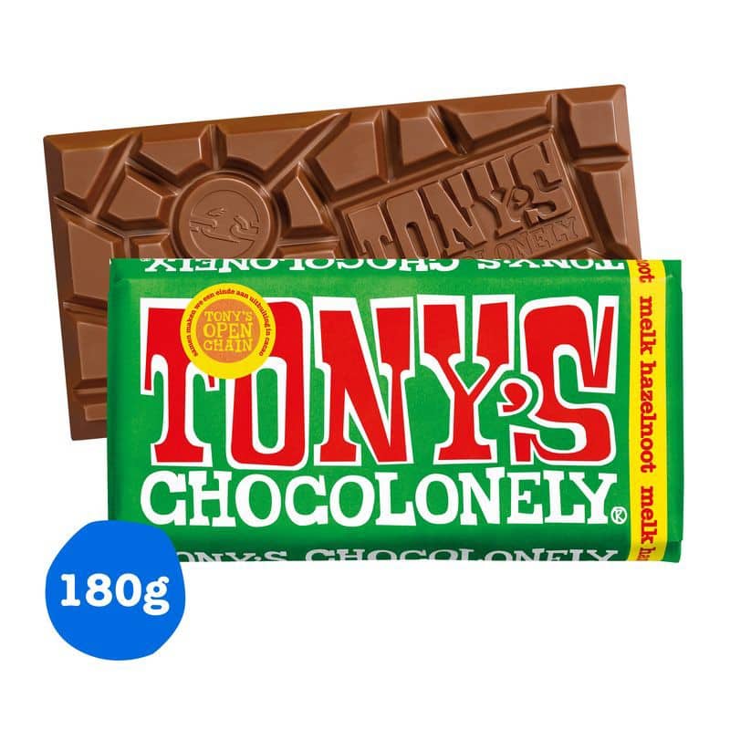 Tony's Chocolonely Classic Hazelnoot Melk Chocolade 180 g